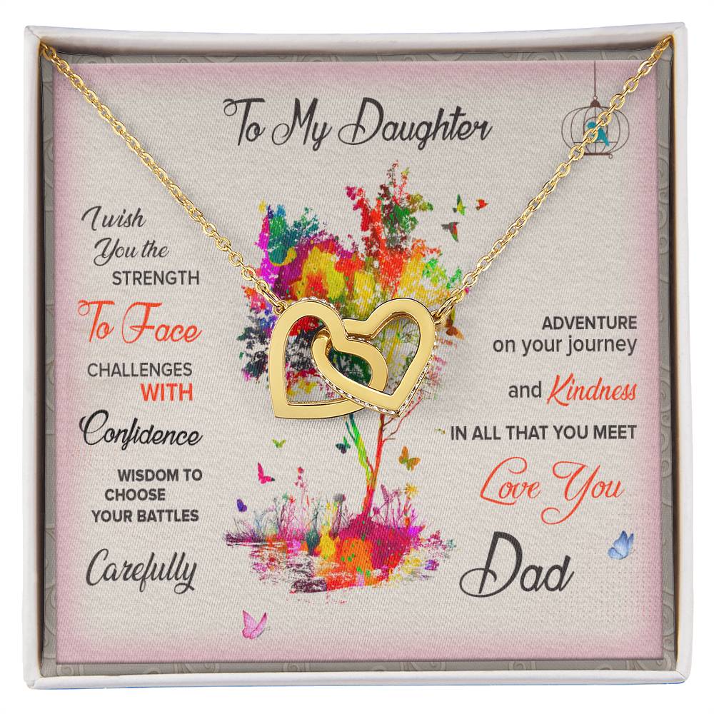 Daughter Necklace From Dad Interlocking Hearts Necklace