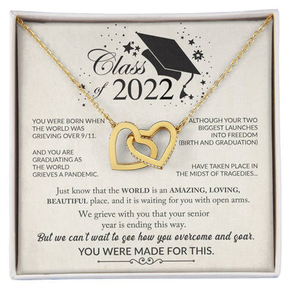 Daughter Graduation Gifts - Infinity Heart Necklace With Message Card Perfect Gift For Her Interlocking Hearts Necklace