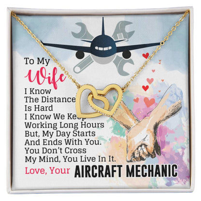 Aircraft Mechanic'S Wife - Interlocking Heart Necklace Interlocking Hearts Necklace
