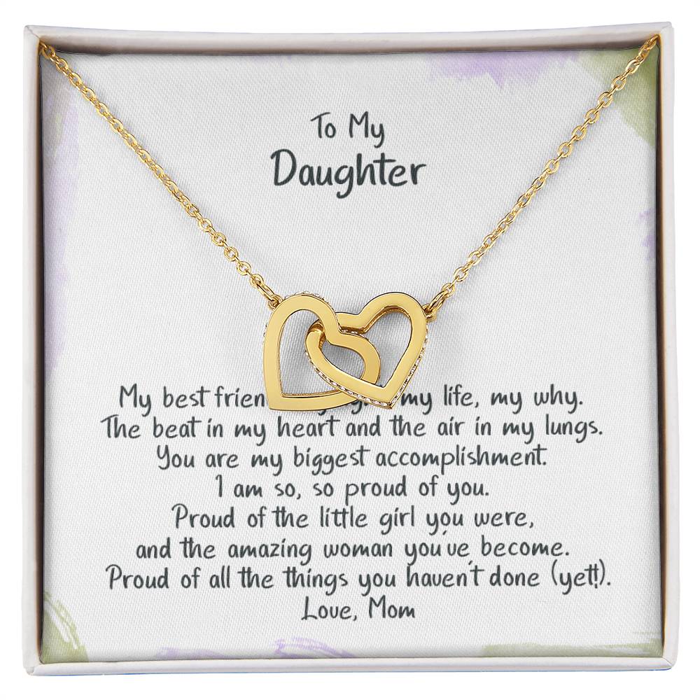 Daughter My Why - Hearts Necklace Interlocking Hearts Necklace