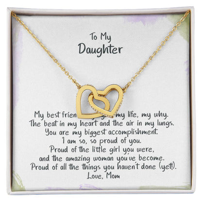Daughter My Why - Hearts Necklace Interlocking Hearts Necklace