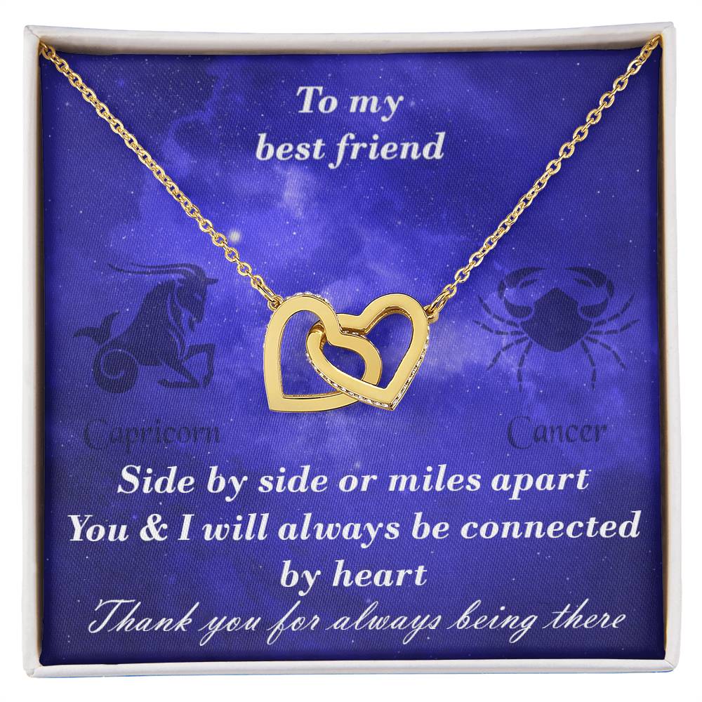 Capricorn To Cancer Best Friend Interlocked Hearts Necklace Interlocking Hearts Necklace