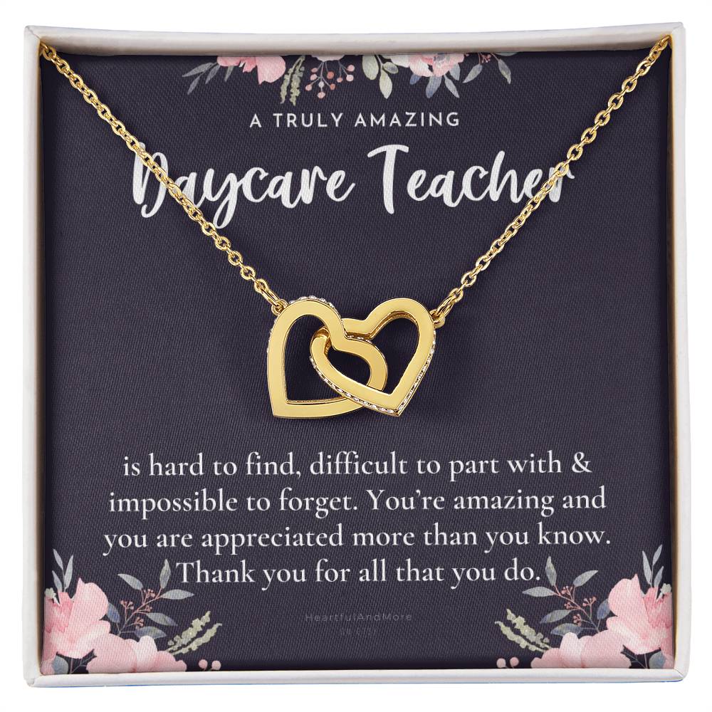 Daycare Teacher Gift For Daycare Provider Gifts Daycare Thank You Gifts Preschool Teacher Gift Thank You Gift Daycare Interlocking Hearts Necklace