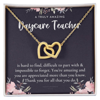 Daycare Teacher Gift For Daycare Provider Gifts Daycare Thank You Gifts Preschool Teacher Gift Thank You Gift Daycare Interlocking Hearts Necklace