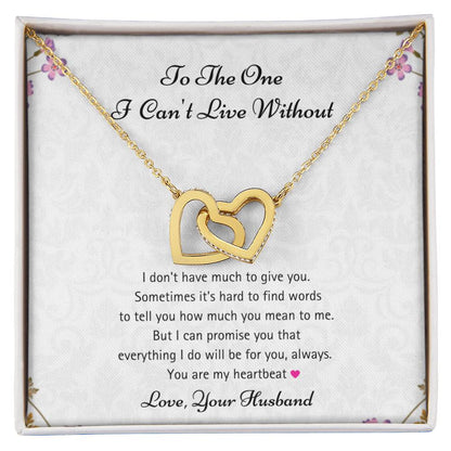 You Are My Heartbeat - Necklace Interlocking Hearts Necklace