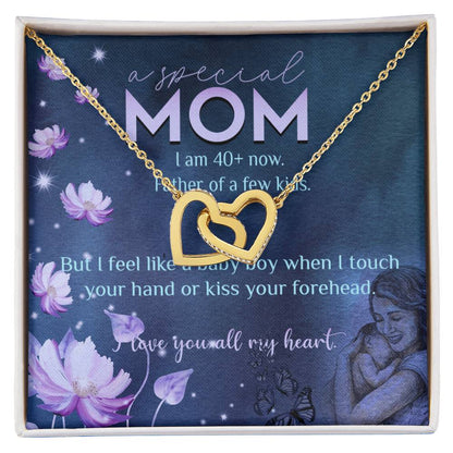 Feel Like Baby Boy Gift For Mom Interlocking Hearts Necklace