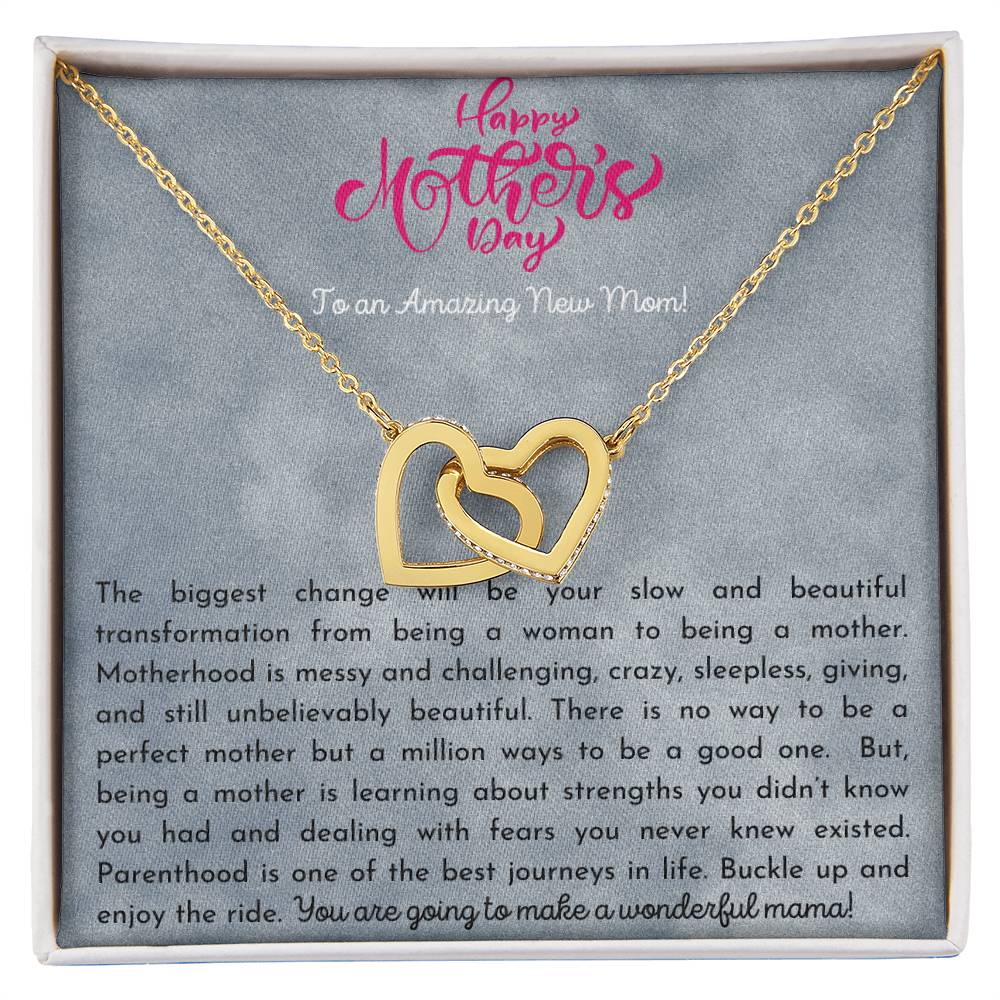 Amazing New Mom Interlocking Hearts Necklace