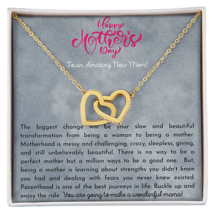 Amazing New Mom Interlocking Hearts Necklace