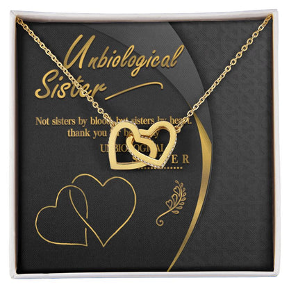 Unbiological Sister Interlocking Hearts Necklace
