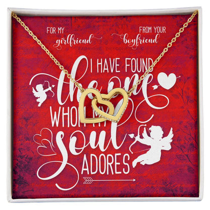 For My Girlfriend. My Soul Adores Necklace Interlocking Hearts Necklace