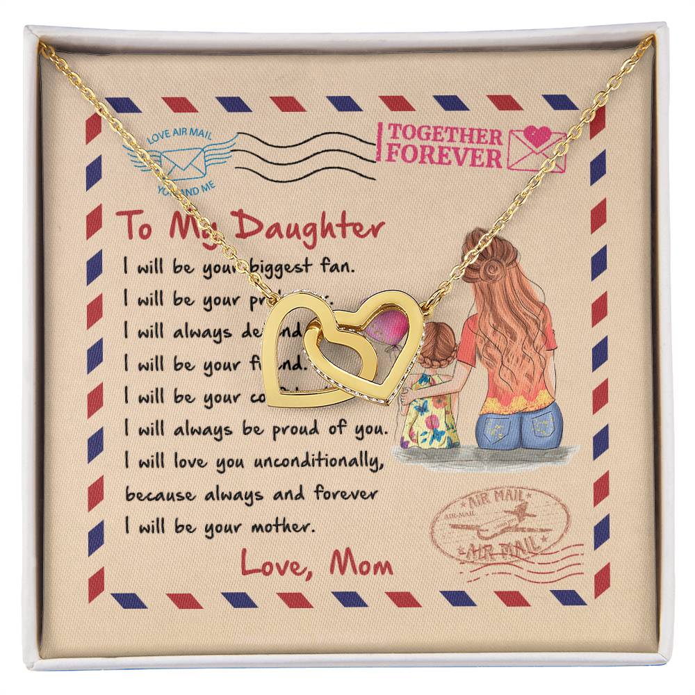 Gift For Daughter - I Will Be Your Mother - The Interlocking Heart Necklace Interlocking Hearts Necklace