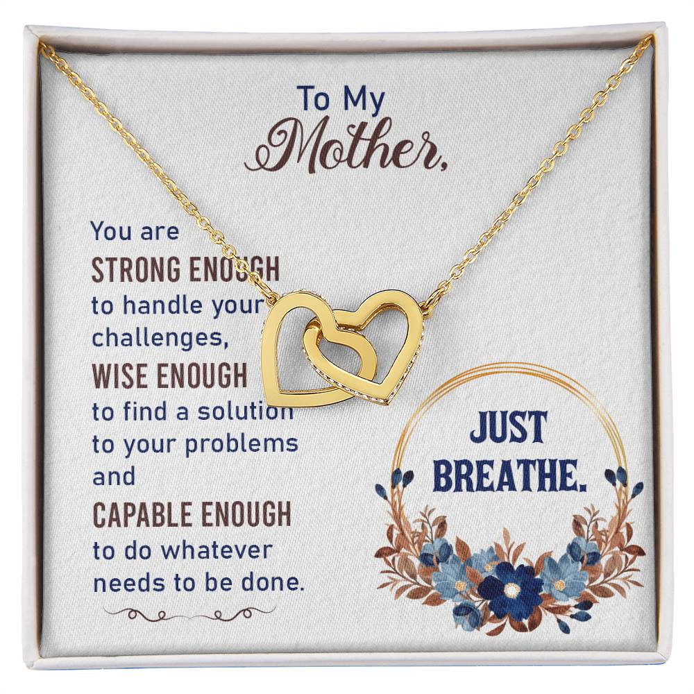 Collection Mom - You Are Strong Enough To Handle Your Challenges - Interlocking Heart Necklace Interlocking Hearts Necklace