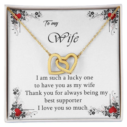 To My Wife Love You So Much Interlocking Hearts Necklace
