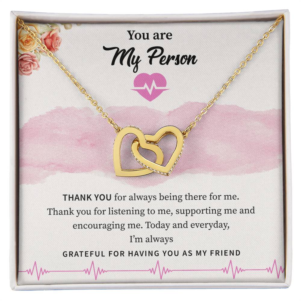 You Are My Person Interlocking Hearts Necklace