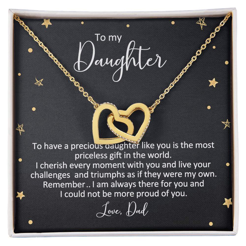 Dad To Daughter Necklace Interlocking Hearts Necklace