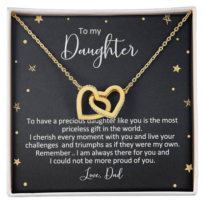 Dad To Daughter Necklace Interlocking Hearts Necklace