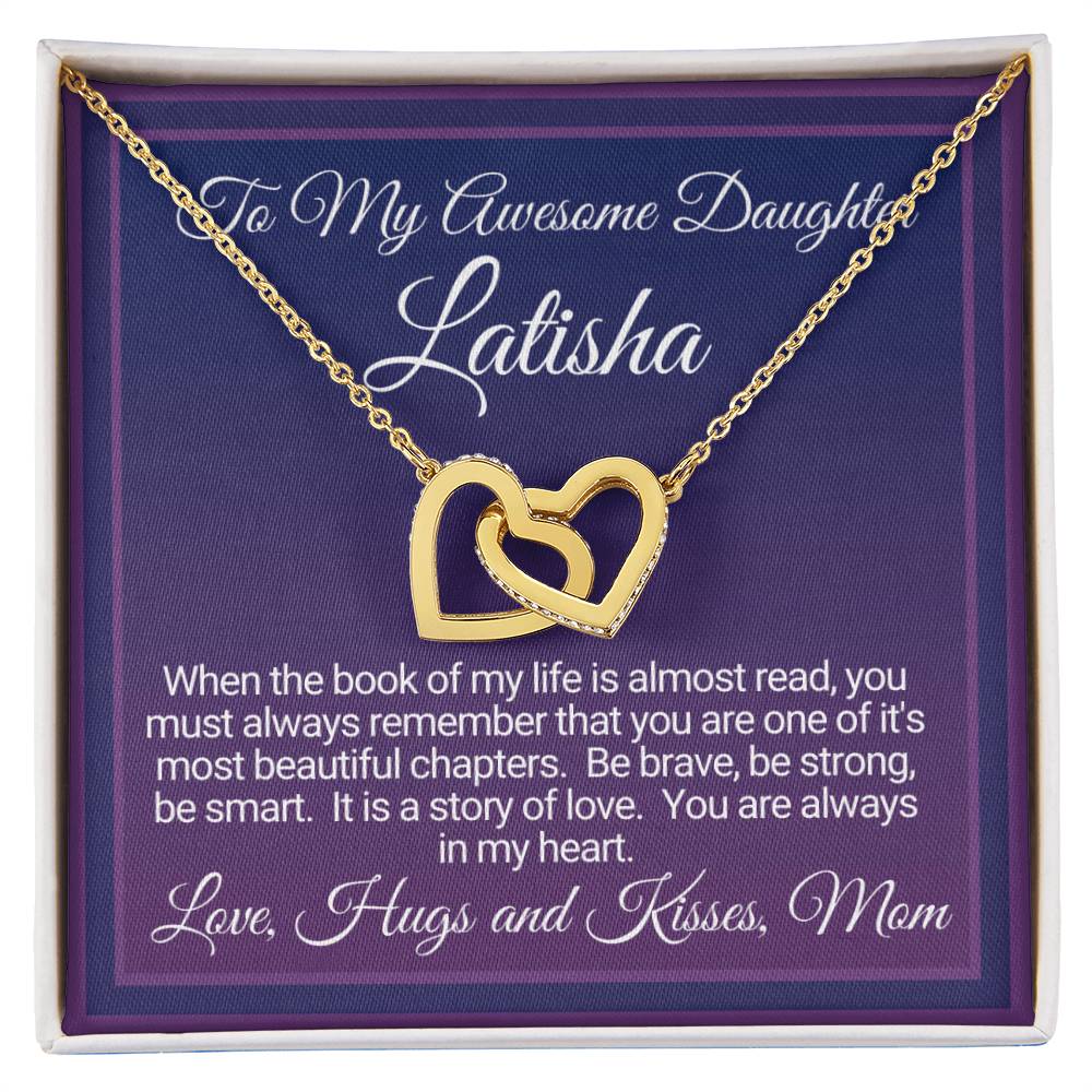 Awesome Daughter Necklace Gift From Mom Interlocking Hearts Necklace