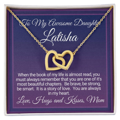 Awesome Daughter Necklace Gift From Mom Interlocking Hearts Necklace
