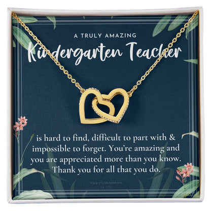 Gift For Kindergarten Teacher Kindergarten Appreciation Gift A Truly Amazing Kindergarten Gift Interlocking Hearts Necklace