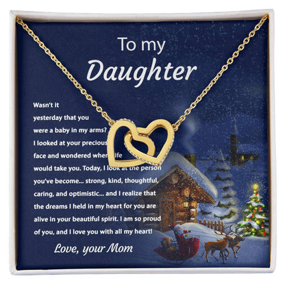 Tou My Daughter - Proud Of You - Necklace Interlocking Hearts Necklace
