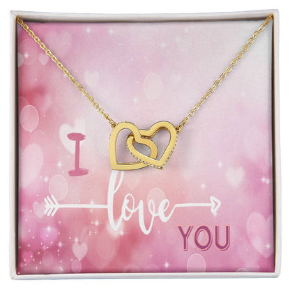 Two Hearts Connected Necklace Interlocking Hearts Necklace