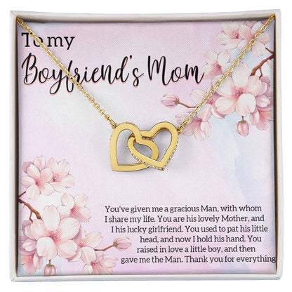 Boyfriends Mom Gift Necklace For Boyfriend Mom Boyfriends Mom Necklace With Message Card Jewelry Birthday Gift Boyfriend Mom Gifts Interlocking Hearts Necklace