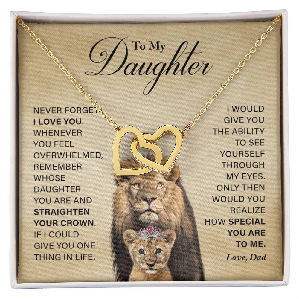 Daughter - How Special You Are To Me- Necklace Interlocking Hearts Necklace