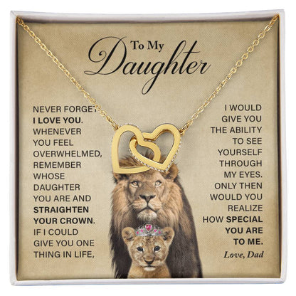 Daughter - How Special You Are To Me- Necklace Interlocking Hearts Necklace