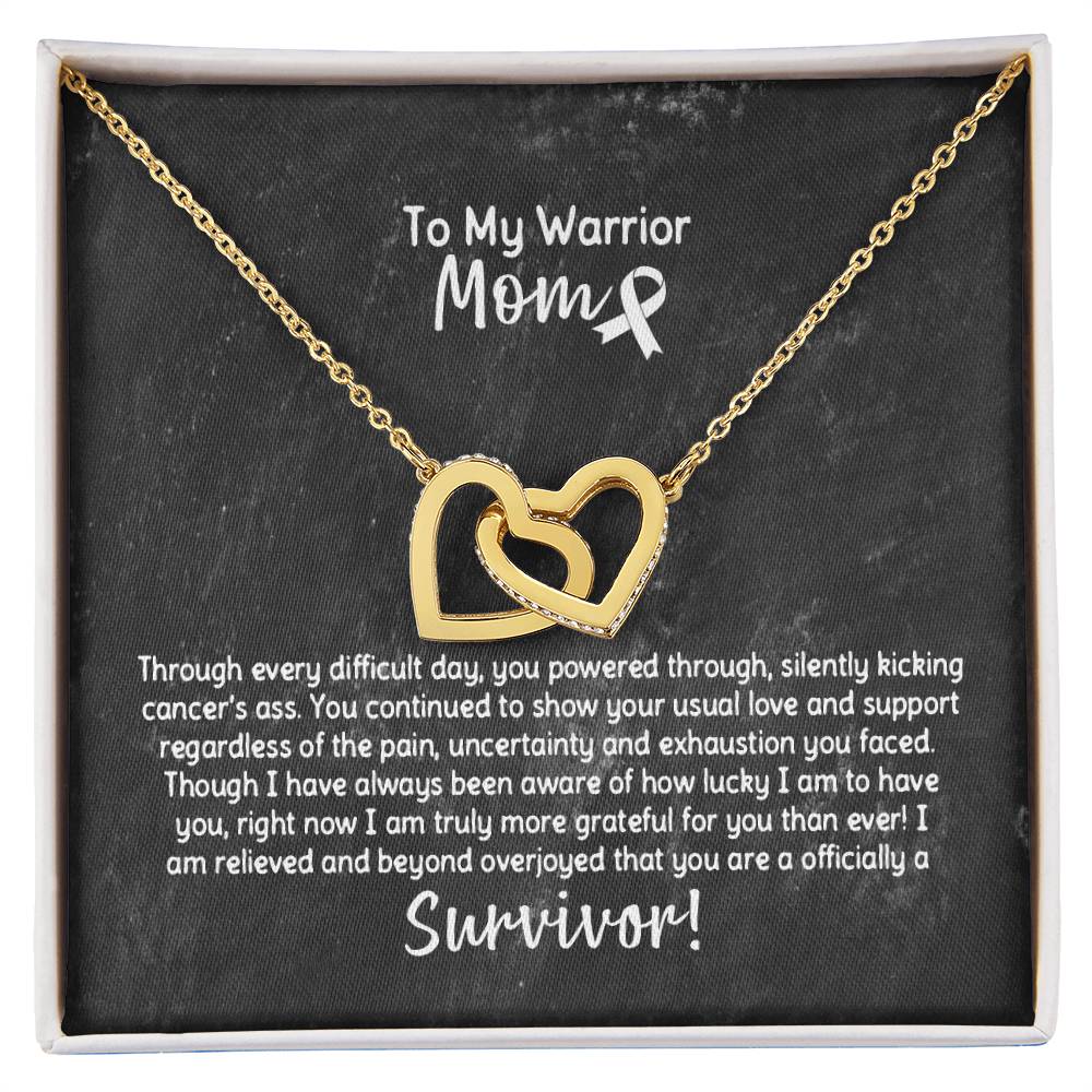 Warrior Mom Survivor Necklace Interlocking Hearts Necklace