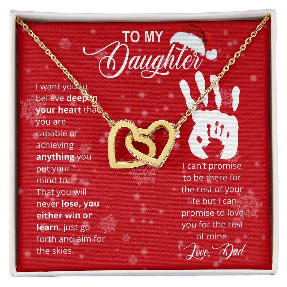 Christmas Gift For Daughter Interlocking Hearts Necklace