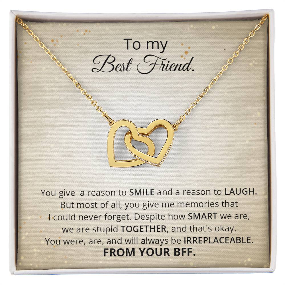 Best Friend - Reason To Smile Necklace Interlocking Hearts Necklace