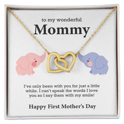To My Wonderful Mommy Interlocking Hearts Necklace