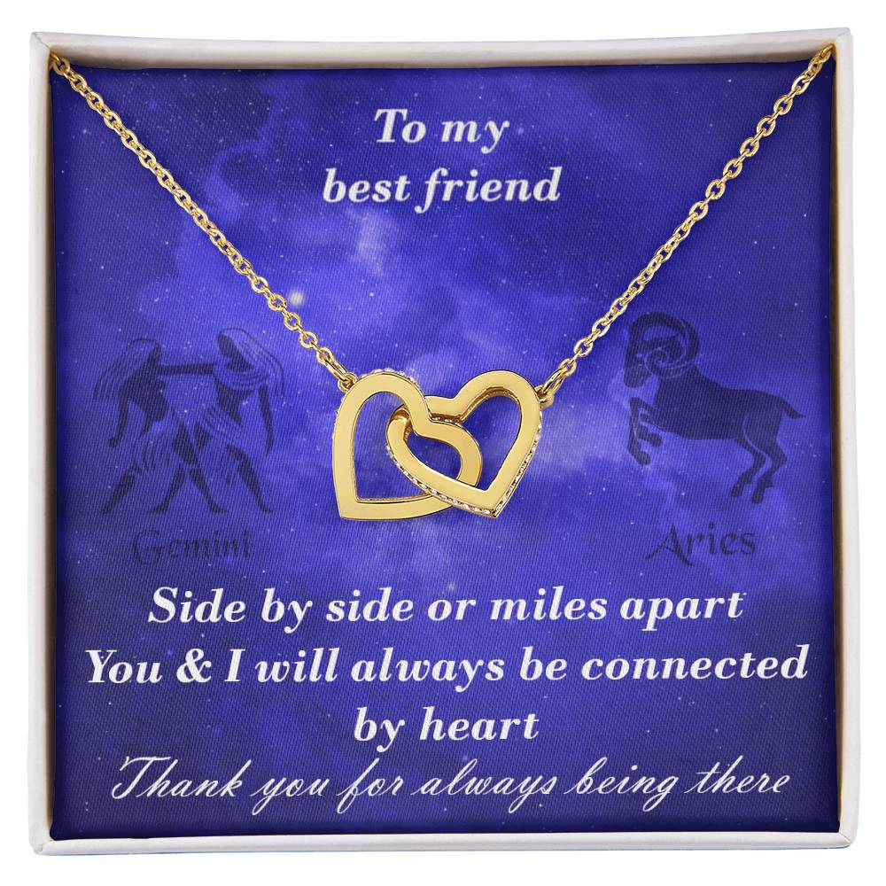 Gemini To Aries Best Friend Interlocked Hearts Necklace Interlocking Hearts Necklace