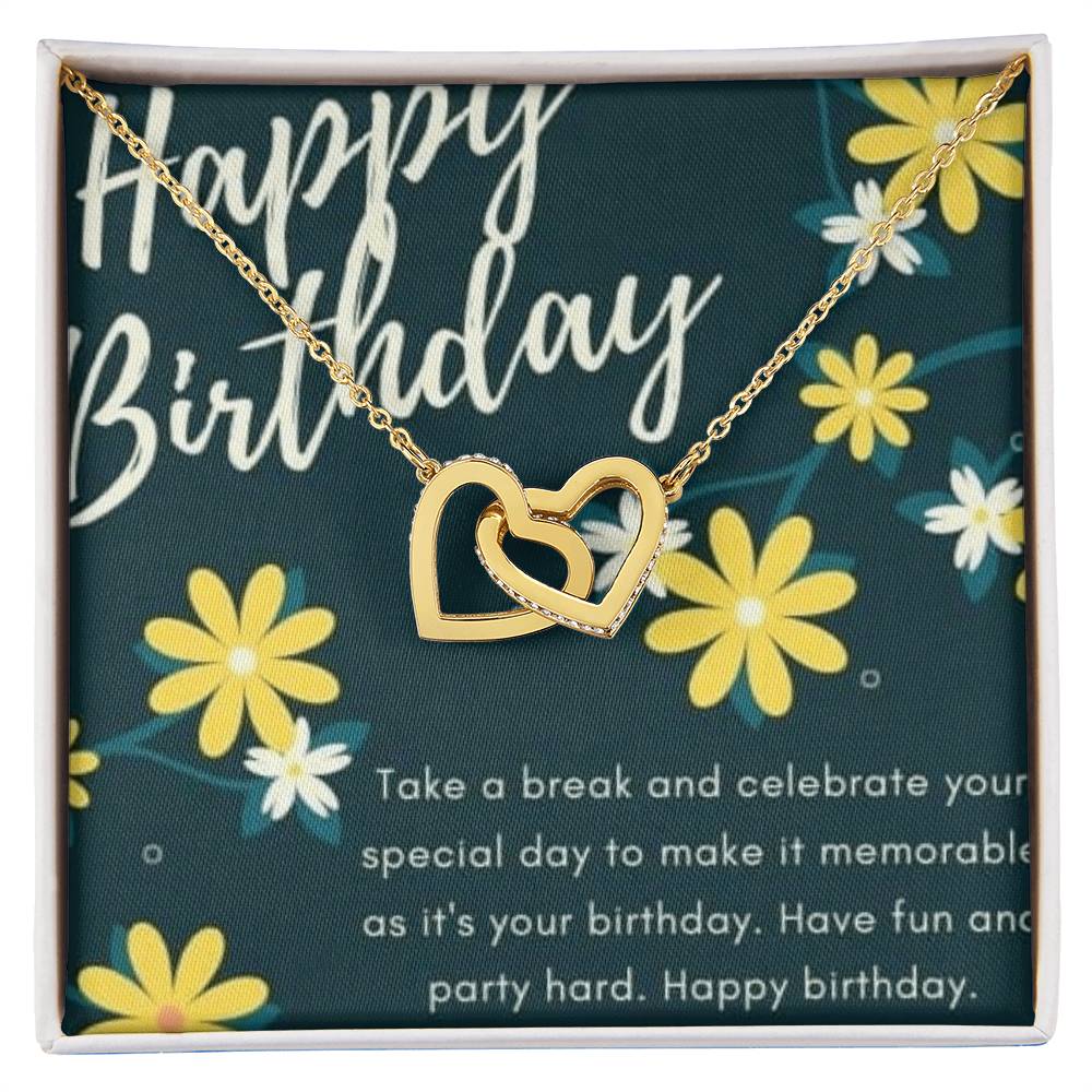 Birthday To My Daughter Interlocking Hearts Necklace