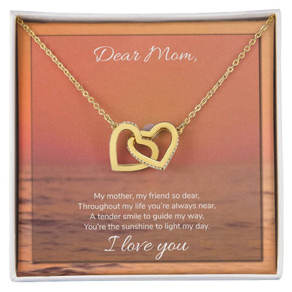 Dear Mom Interlocking Hearts Necklace
