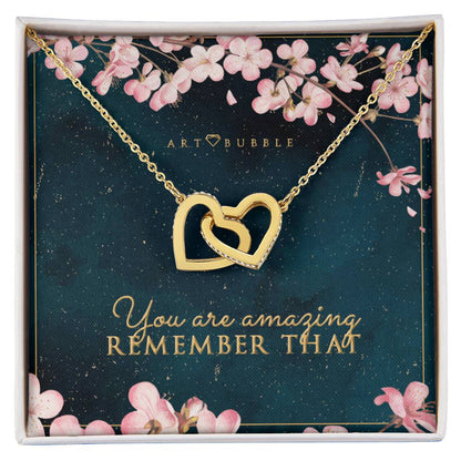 Empowering Gift Necklace For Women Interlocking Hearts Necklace