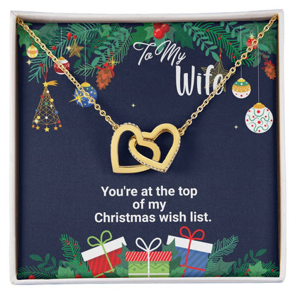 You'Re At The Top Of My Christmas Wish List Two Hearts Interlocked Together As A Symbol Of Never-Ending Love Necklace. Interlocking Hearts Necklace