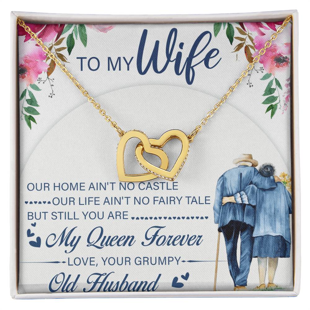 To My Wife Interlocking Hearts Necklace Message Card