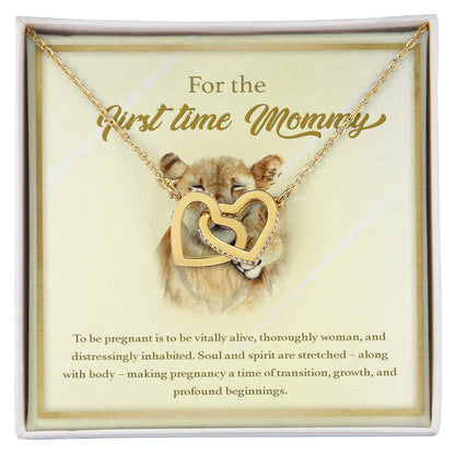 To The First Time Mommy Mommy To Be Gift Pregnant Necklace Interlocking Hearts Necklace