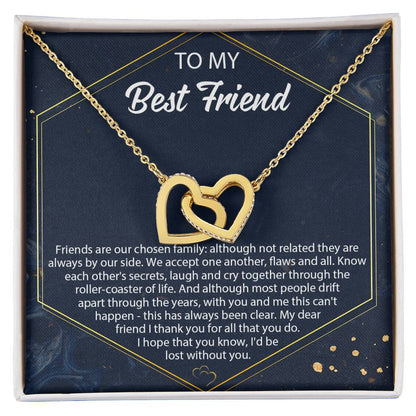 Best Friend Necklace Best Friend Necklace Personalize Bff Necklace Jewelry Best Friend Birthday Necklace Necklace Gift For Best Friend Interlocking Hearts Necklace