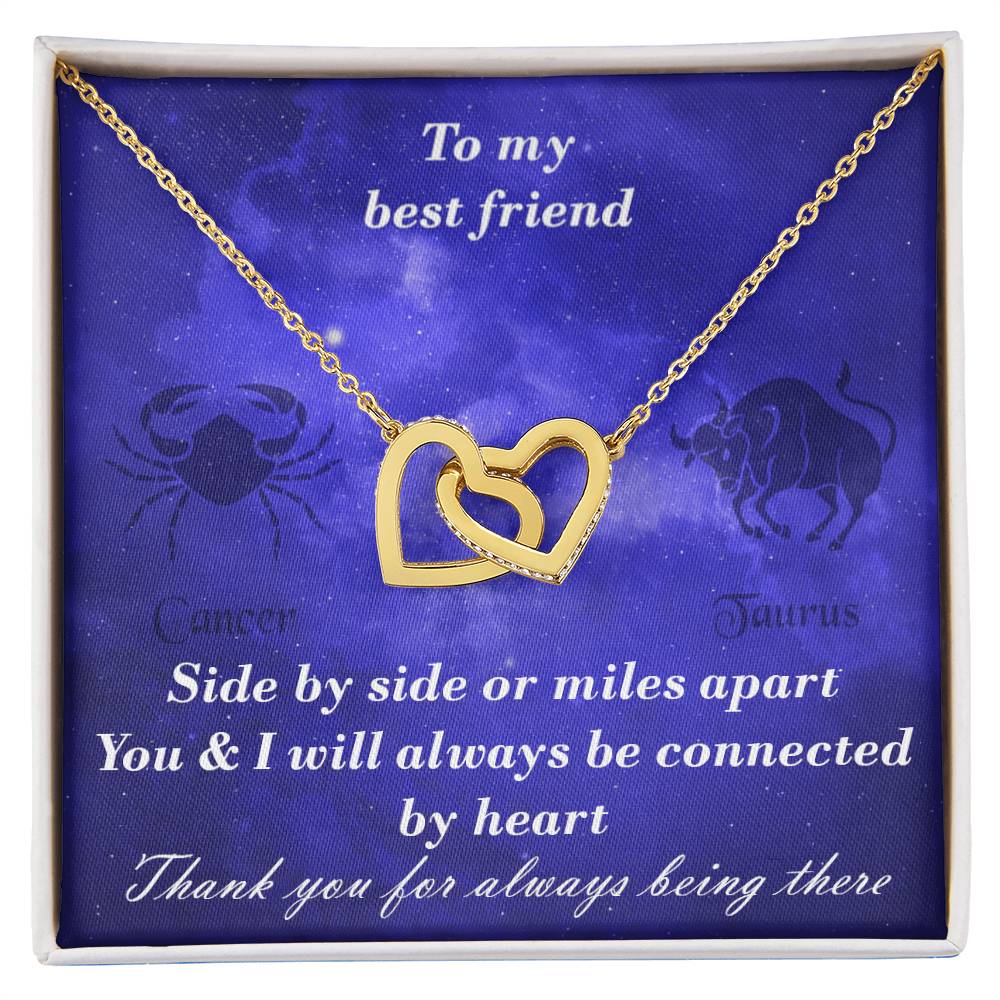 Cancer To Taurus Best Friend Interlocked Hearts Necklace Interlocking Hearts Necklace