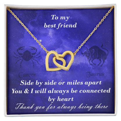 Cancer To Taurus Best Friend Interlocked Hearts Necklace Interlocking Hearts Necklace