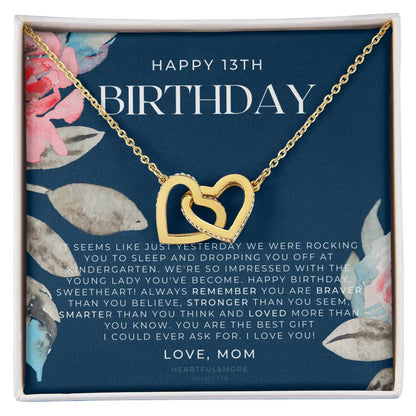 Gift For 13 Year Old Girl Gifts 13Th Birthday Girl 13Th Birthday Gift Thirteenth Birthday Necklace Teen Birthday Gift Official Teenager Interlocking Hearts Necklace
