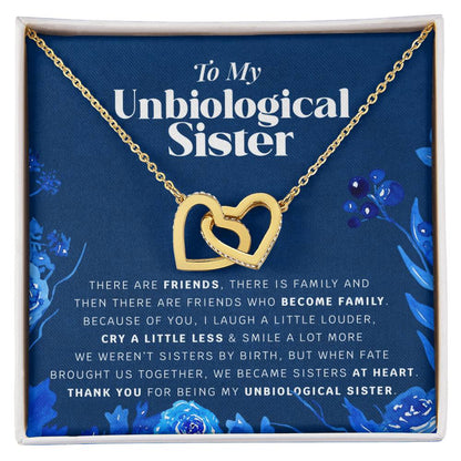 Unbiological Sister Necklace Gift Jewelry Gifts For Best Friend Birthday Thank You Interlocking Hearts Necklace