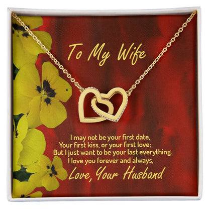 To My Wife Necklace Husband To Wife Gift For My Wife Romantic Wife Gift Wife Birthday Surprise Wife Appreciation Necklace For My Wife Interlocking Hearts Necklace
