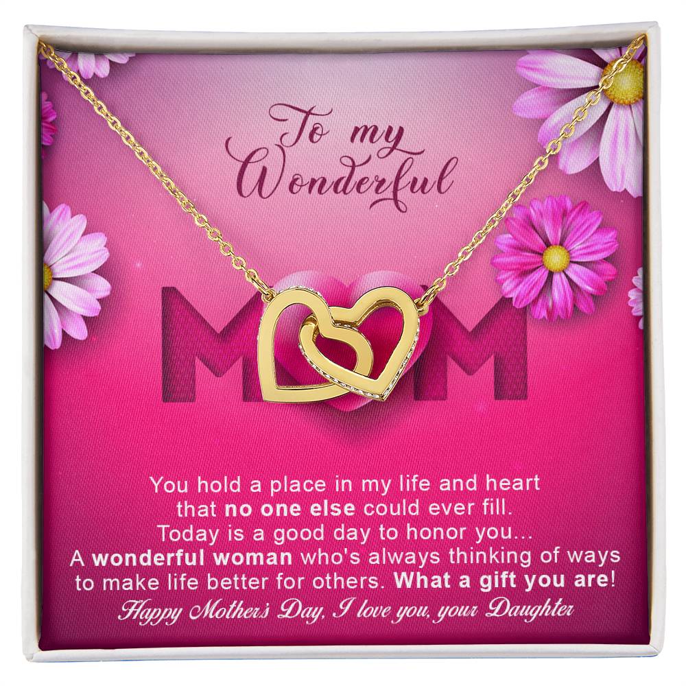 Daughters ! Perfect Mother'S Day Gift - Unique Necklace Interlocking Hearts Necklace