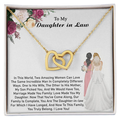 Daughter-In-Law Gift Daughter - Necklace Interlocking Hearts Necklace