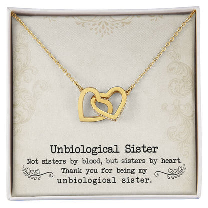 Unbiological Sisters Interlocking Hearts Necklace