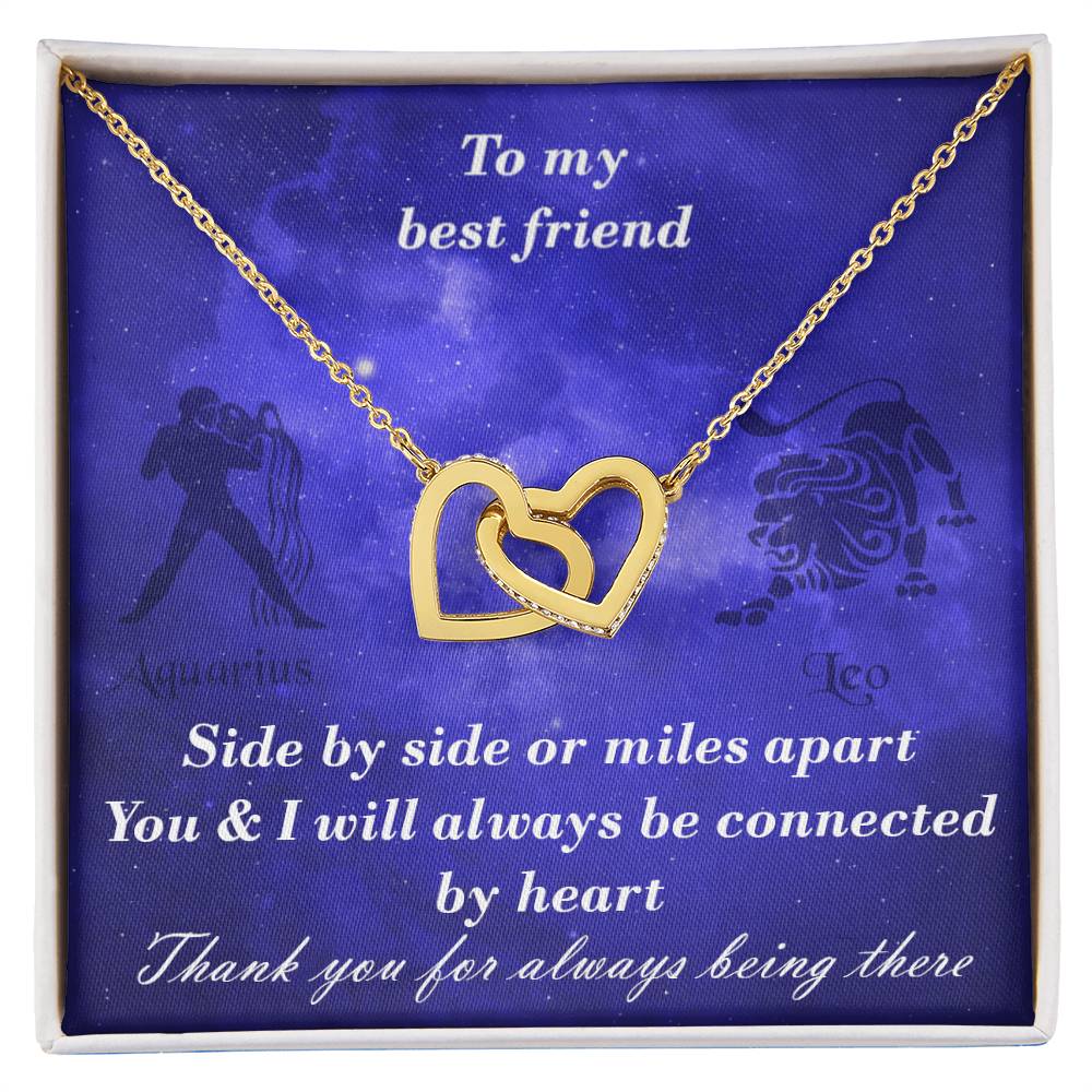 Aquarius To Leo Best Friend Interlocked Hearts Necklace Interlocking Hearts Necklace