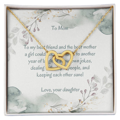 Two Love Hearts For Mom Necklace Interlocking Hearts Necklace